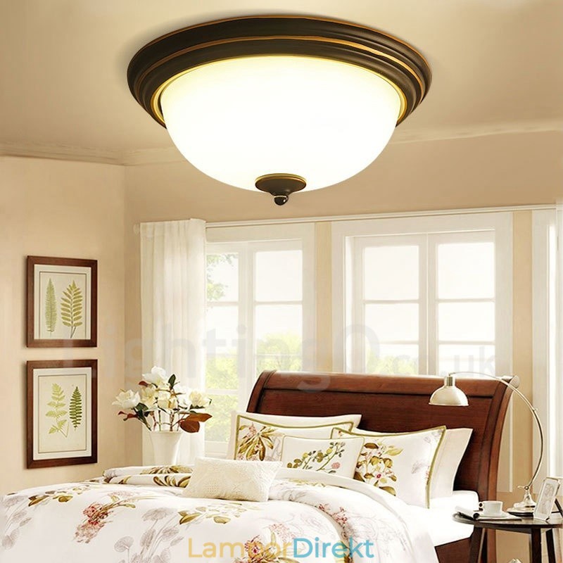 Rustik Lodge Integrerad Flush Mount Light
