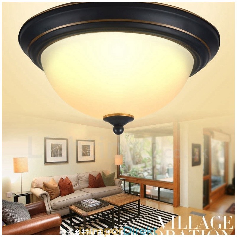 Rustik Lodge Integrerad Flush Mount Light