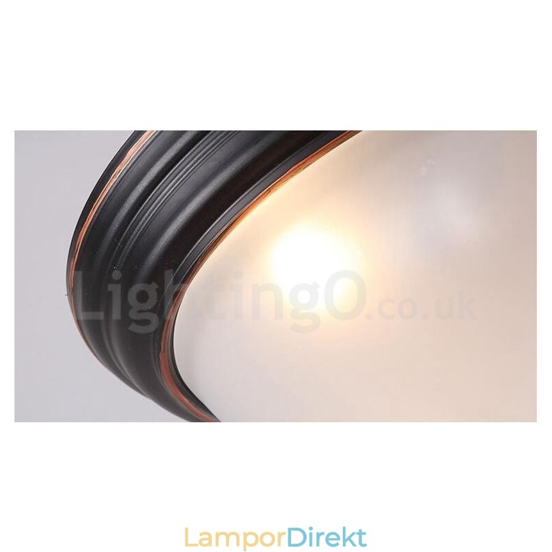 Rustik Lodge Integrerad Flush Mount Light