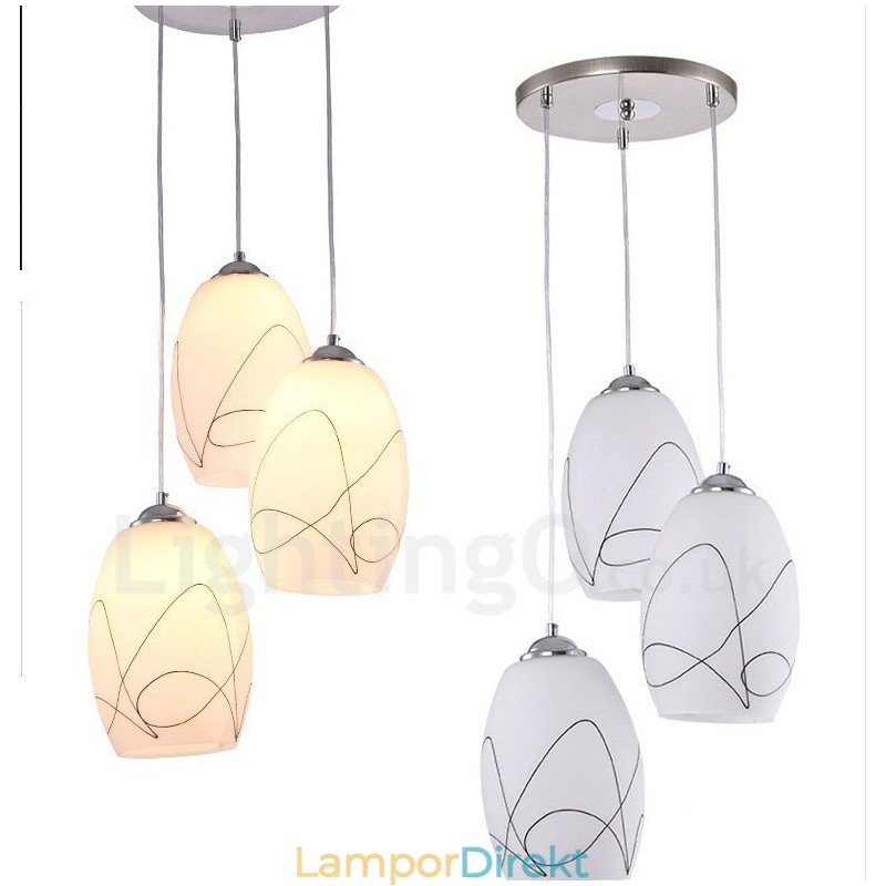 3 Ljus Modern Samtida Integrerad Metall Taklampa