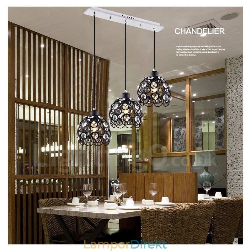 3 Ljus Rustic Lodge Integrated Pendel Light
