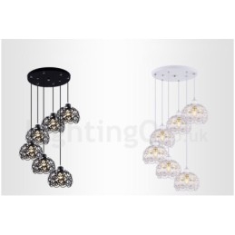 6 Light Rustic Lodge Integrated Pendel Light