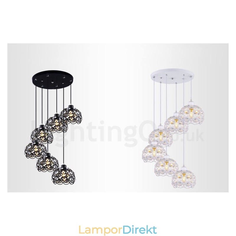 6 Light Rustic Lodge Integrated Pendel Light