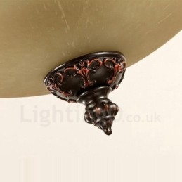 Single Light Rustic Lodge Integrated Metal Flush Mount Light