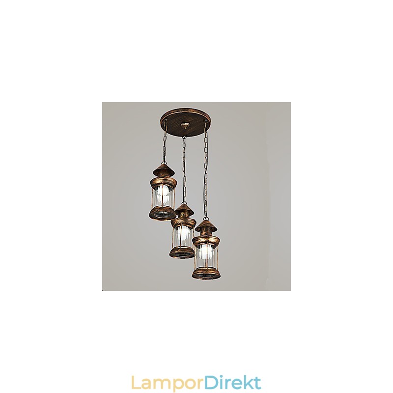 Rustik Lodge Vintage Retro Mini Style Metall Taklampa