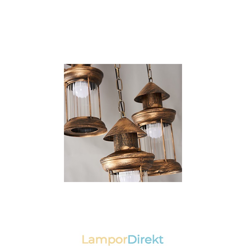 Rustik Lodge Vintage Retro Mini Style Metall Taklampa