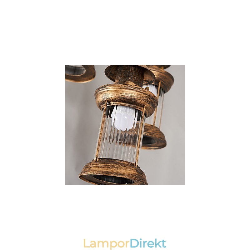 Rustik Lodge Vintage Retro Mini Style Metall Taklampa