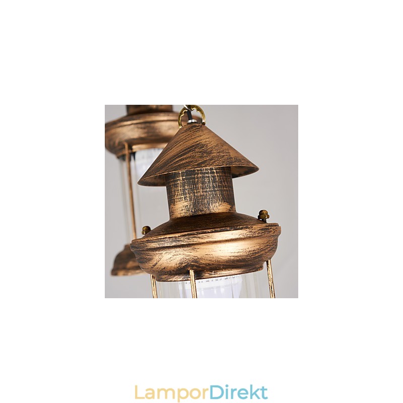 Rustik Lodge Vintage Retro Mini Style Metall Taklampa