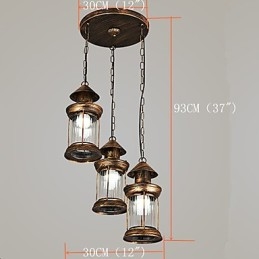 Rustik Lodge Vintage Retro Mini Style Metall Taklampa