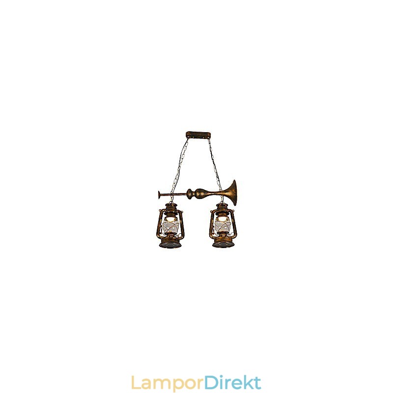 Rustik Lodge Vintage Retro Mini Style Metall Taklampa