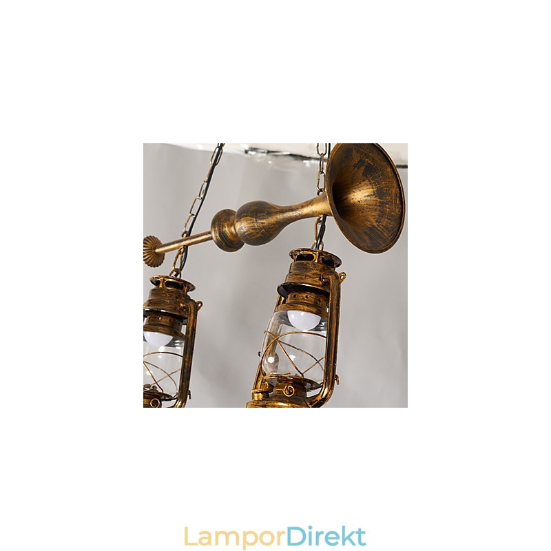 Rustik Lodge Vintage Retro Mini Style Metall Taklampa