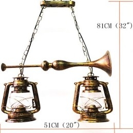 Rustik Lodge Vintage Retro Mini Style Metall Taklampa