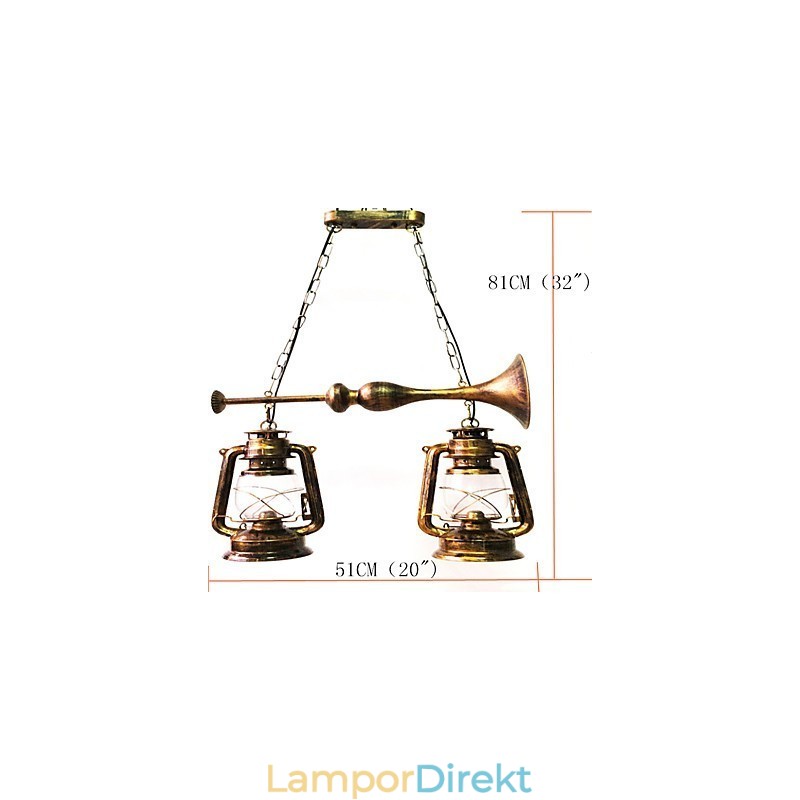 Rustik Lodge Vintage Retro Mini Style Metall Taklampa