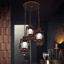 Rustik Lodge Vintage Retro Mini Style Metall Taklampa