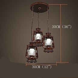 Rustik Lodge Vintage Retro Mini Style Metall Taklampa