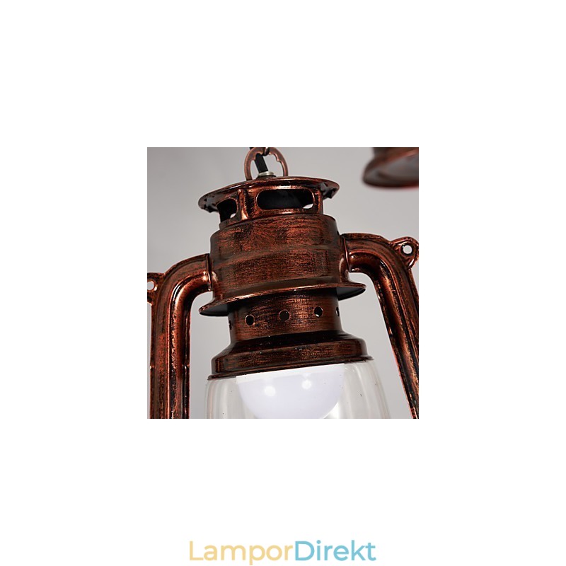Rustik Lodge Vintage Retro Mini Style Metall Taklampa