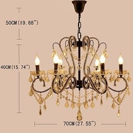 6 Ljus Kristallkrona Modern Samtida Traditionell Klassisk Rustik Lodge Vintage Retro