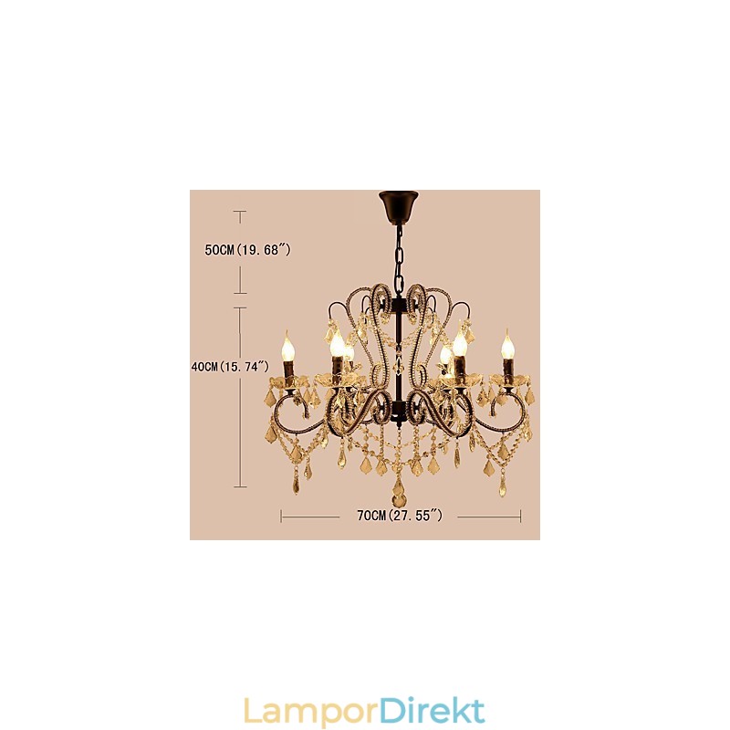 6 Ljus Kristallkrona Modern Samtida Traditionell Klassisk Rustik Lodge Vintage Retro