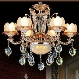 Europeisk Stil Crystal Pendel Enkel Legering Stil Retro Belysning