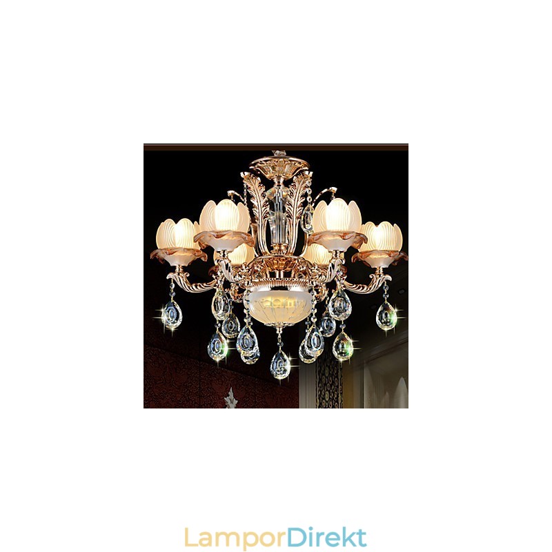 Europeisk Stil Crystal Pendel Enkel Legering Stil Retro Belysning