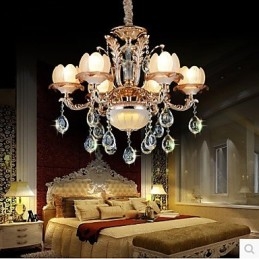 Europeisk Stil Crystal Pendel Enkel Legering Stil Retro Belysning