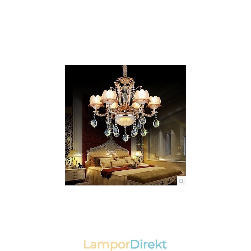 Europeisk Stil Crystal Pendel Enkel Legering Stil Retro Belysning