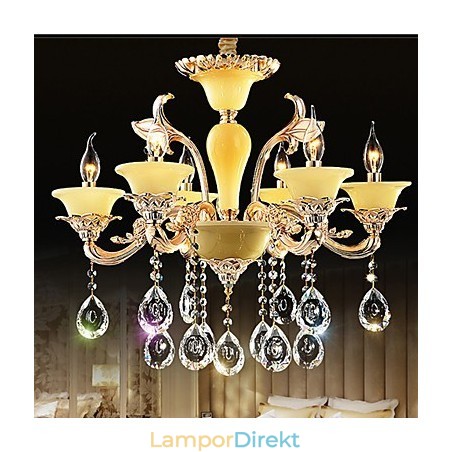Europeisk Kristallhängande Lampa Zinklegering Kristallhängande Lampa Europeisk Kristallhängande Lampa Zinklegering Kristallhängande Lampa