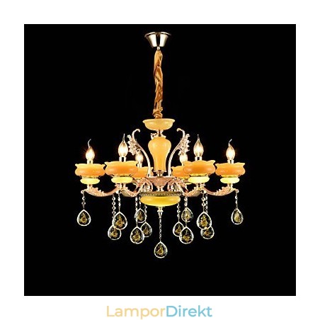 Traditionell Klassisk Zinklegeringsfunktion För Kristallkrona I Mini-Stil Metall 6 Lampor Traditionell Klassisk Zinklegeringsfunktion För Kristallkrona I Mini-Stil Metall 6 Lampor