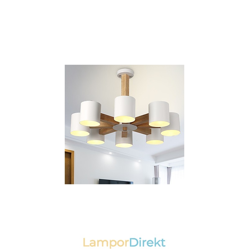Ljuskrona Med 8 Lampor Modernt Samtida Traditionell Klassisk Vintage Country Wood Funktion För Trä
