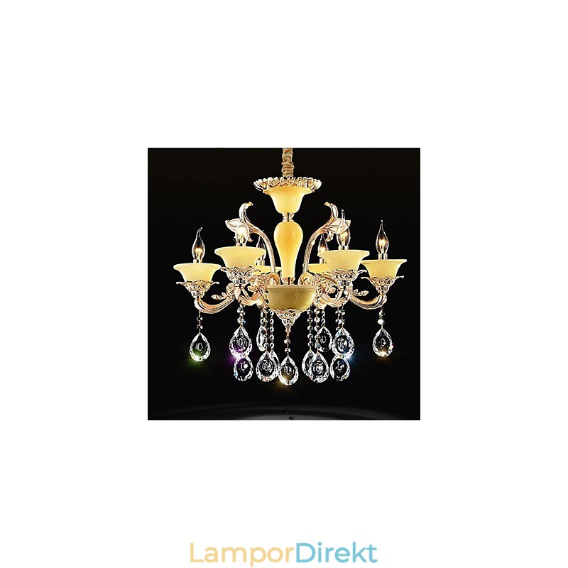 Europeisk Kristallhängande Lampa Zinklegering Kristallhängande Lampa