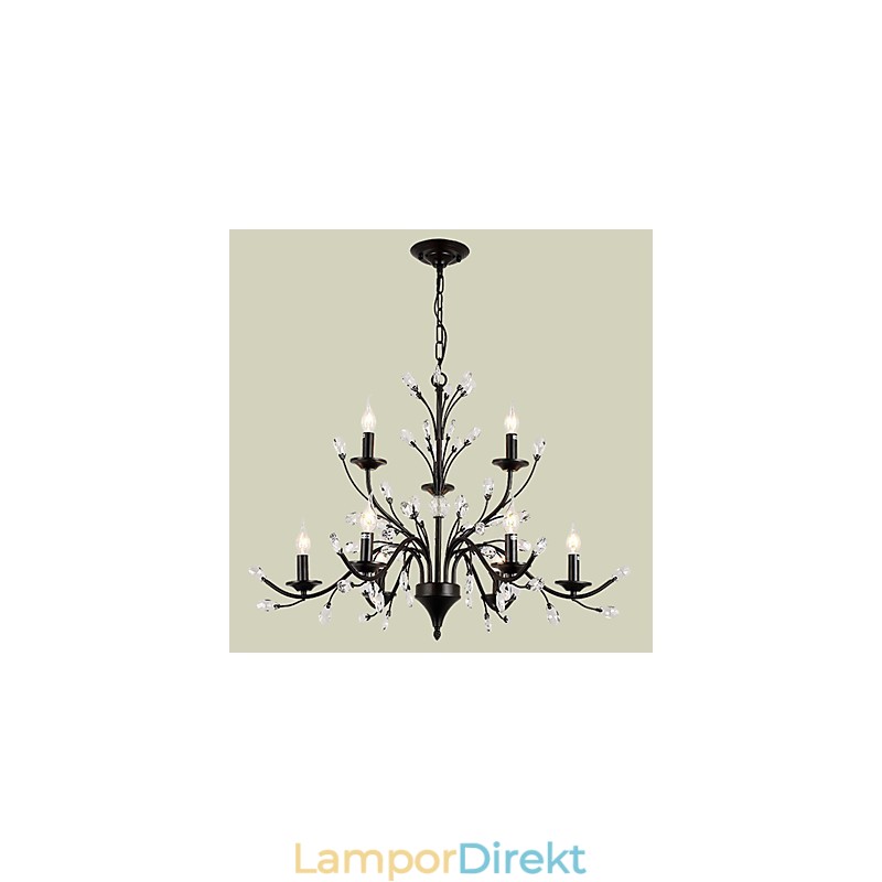 9 Ljus Kristallkrona Modern Samtida Traditionell Klassisk Vintage Retro Country Målning Funktion