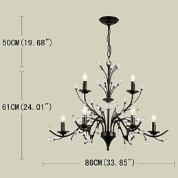 9 Ljus Kristallkrona Modern Samtida Traditionell Klassisk Vintage Retro Country Målning Funktion