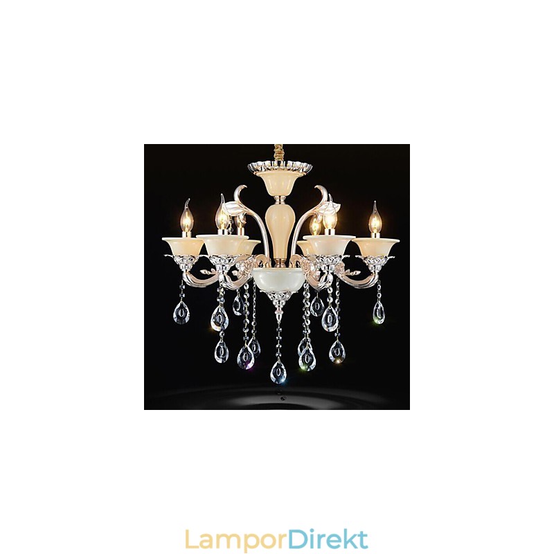 Europeisk Kristallhängande Lampa Zinklegering Kristallhängande Lampa