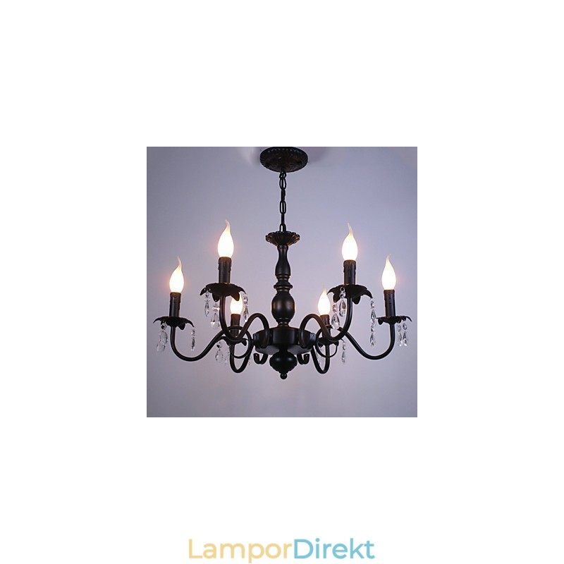 Europeisk Stil Ljuskrona Ljus Kristall Lampa Enkel Iron Art Lamp Dekorativ Lampa