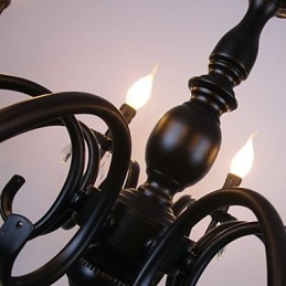Europeisk Stil Ljuskrona Ljus Kristall Lampa Enkel Iron Art Lamp Dekorativ Lampa