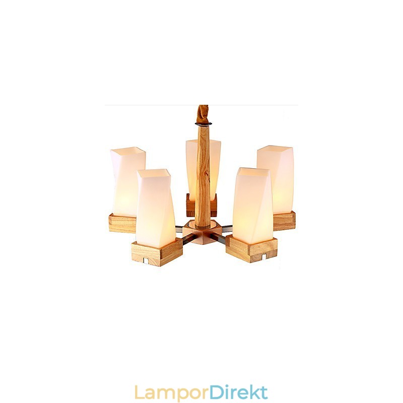 Enkel Konstbelysning Massivt Trä Creative Iiving Taklampa