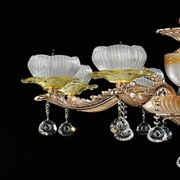 Traditionell Klassisk Zinklegeringsfunktion För Kristallkrona I Ministil I Metall Med 8 Glödlampor