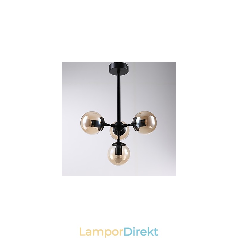 Fyra Ljus Post Modern Europe Style Modo Metall Glas Pendel Lampa Foajén Dekorera Industriell Ljuskrona Lampa