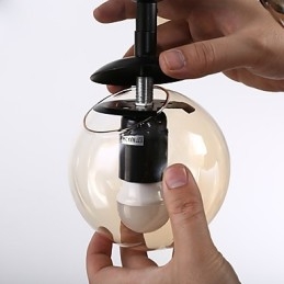 Fyra Ljus Post Modern Europe Style Modo Metall Glas Pendel Lampa Foajén Dekorera Industriell Ljuskrona Lampa