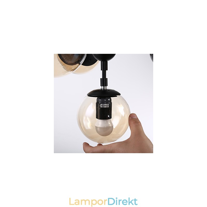 Fyra Ljus Post Modern Europe Style Modo Metall Glas Pendel Lampa Foajén Dekorera Industriell Ljuskrona Lampa