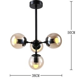 Fyra Ljus Post Modern Europe Style Modo Metall Glas Pendel Lampa Foajén Dekorera Industriell Ljuskrona Lampa