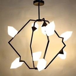 Nio Ljusa Inlägg Modern Metall Med Glas Persika Ljuskrona Lampa Matsalen Dekorera Hängande Lampa
