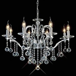 Elegant Kristallkrona Med 8 Lampor