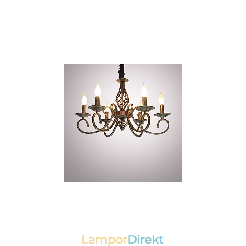 Retro Enkel Lampa Kopparfärgad Lampa Ljuslampa