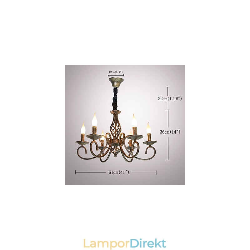 Retro Enkel Lampa Kopparfärgad Lampa Ljuslampa