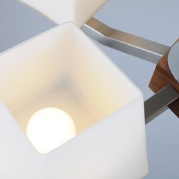 Modern Och Modern Elektropläterad Funktion För Träbambu Ljuskrona