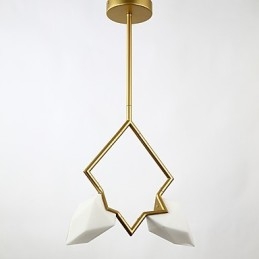 2 Ljus Post Modern Metall Med Glas Persika Ljuskrona Lampa Matsalen Dekorera Hängande Lampa