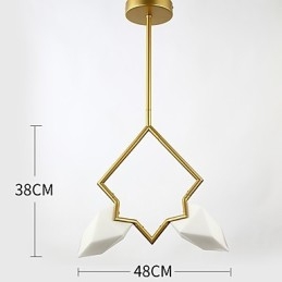2 Ljus Post Modern Metall Med Glas Persika Ljuskrona Lampa Matsalen Dekorera Hängande Lampa