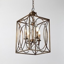 Fyra Ljus Vintage Metall Amerikansk Industriell Loft Målning Färg Europeisk Ljuskrona Lampa Inomhus Dekorera Hängande Lampa