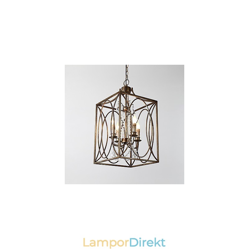 Fyra Ljus Vintage Metall Amerikansk Industriell Loft Målning Färg Europeisk Ljuskrona Lampa Inomhus Dekorera Hängande Lampa